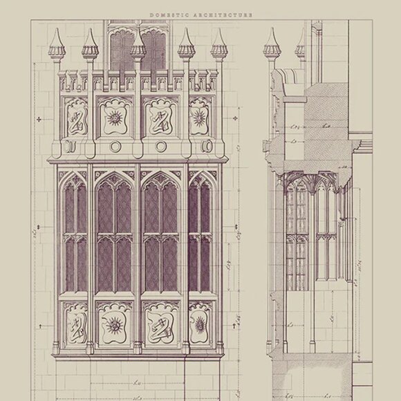 Architectural Print: The Old Deanery Bay Windows / Size A2 - Picture 2 of 5